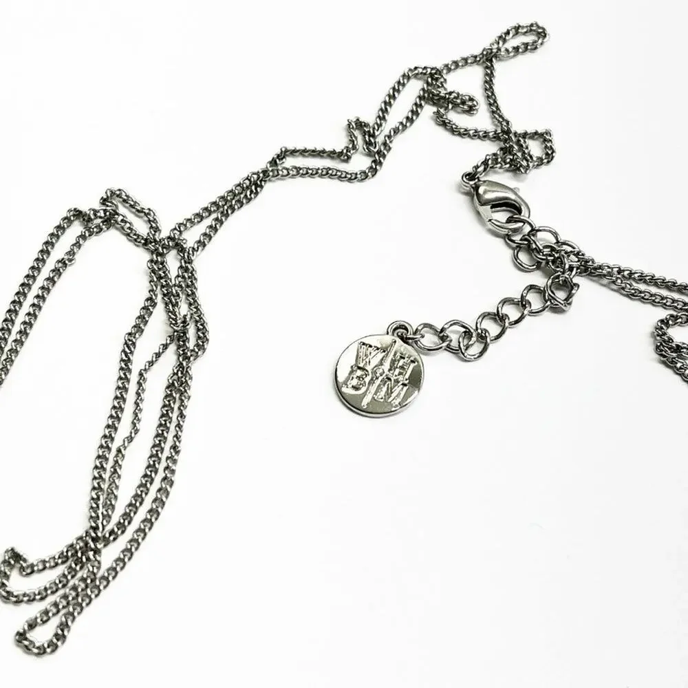 White House Black Market Silver & Crystal Spike & Fringe Necklace